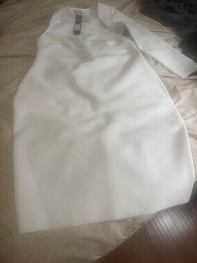 Fashion Nova White One-Shoulder Midi Dress